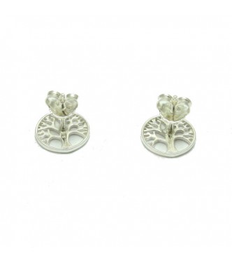 E000681 Sterling silver earrings Tree of Life solid 925 Empress 